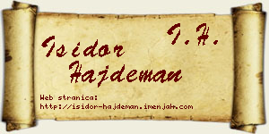 Isidor Hajdeman vizit kartica